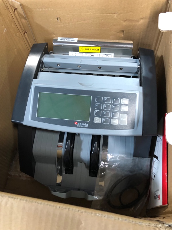 Photo 3 of (USED AND MISSING PARTS) Cassida 5520 UV/MG - USA Money Counter with ValuCount, UV/MG/IR Counterfeit Detection, Add and Batch Modes