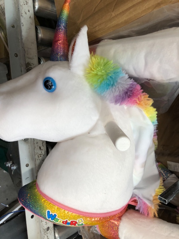 Photo 3 of WondeRides Ride on Unicorn Plush Horse Toy Age 4-9 (36 inch Height)