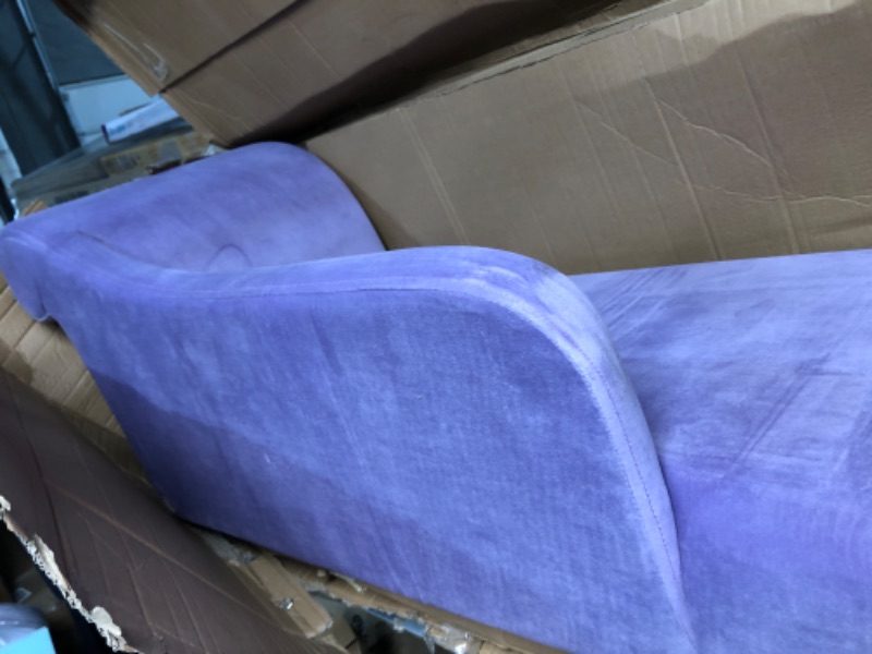 Photo 2 of ***HARDWARE MISSING***
HomePop Diva Juvenile Chaise Lounge, Purple Velvet