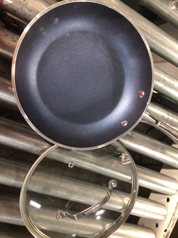 Photo 3 of **DAMAGE** Granitestone Blue 10.5” Frying Pan with lid