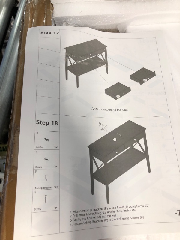 Photo 3 of [STOCK PHOTO]
ChooChoo Oxford Console Table with 2 Drawers, Sofa Table Narrow for Entryway, GREY