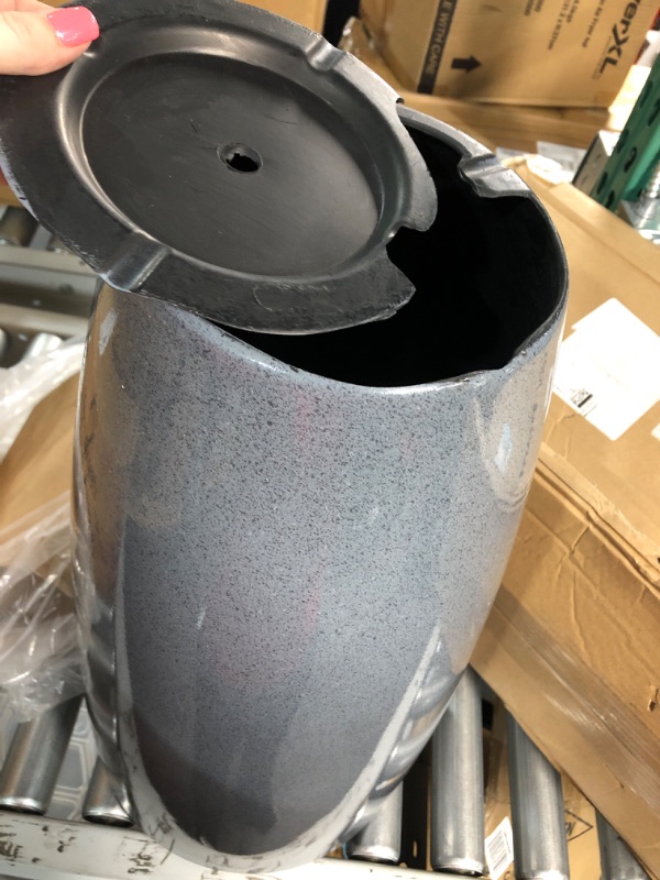 Photo 4 of (USED/See Notes) QCQHDU Planters for Outdoor Plants, Set of 2, 21 inch Tall, with Drainage Hole (Grey)