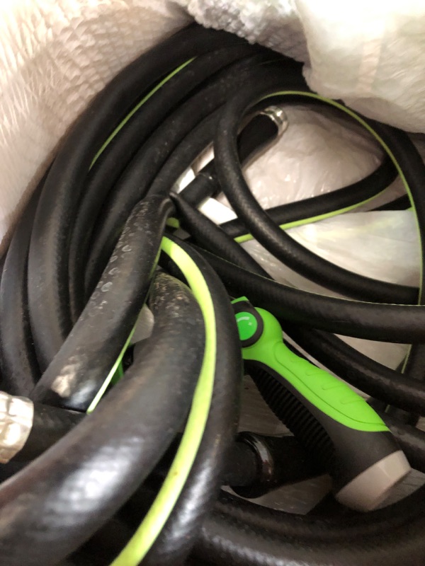Photo 4 of (Stock photo for reference only) DoubleCouple 50FT Heavy Duty Garden Hose, Black/Green
