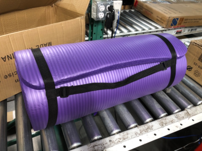 Photo 2 of (USED) BalanceFrom All Purpose 1-Inch Yoga Mat with Carrying Strap (Purple)