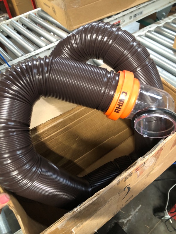 Photo 3 of (DAMAGE-SEE NOTES) Camco RhinoFLEX RV Sewer Hose Kit with Swivel Transparent Elbow 