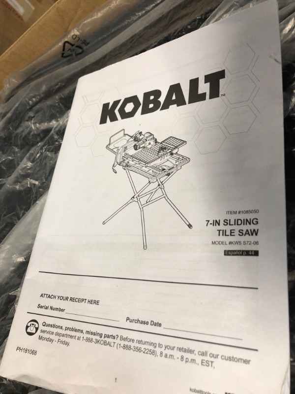 Photo 2 of 
Kobalt 7-in 10-Amp Wet Sliding Table Tile Saw with Stand | KWS S72-06