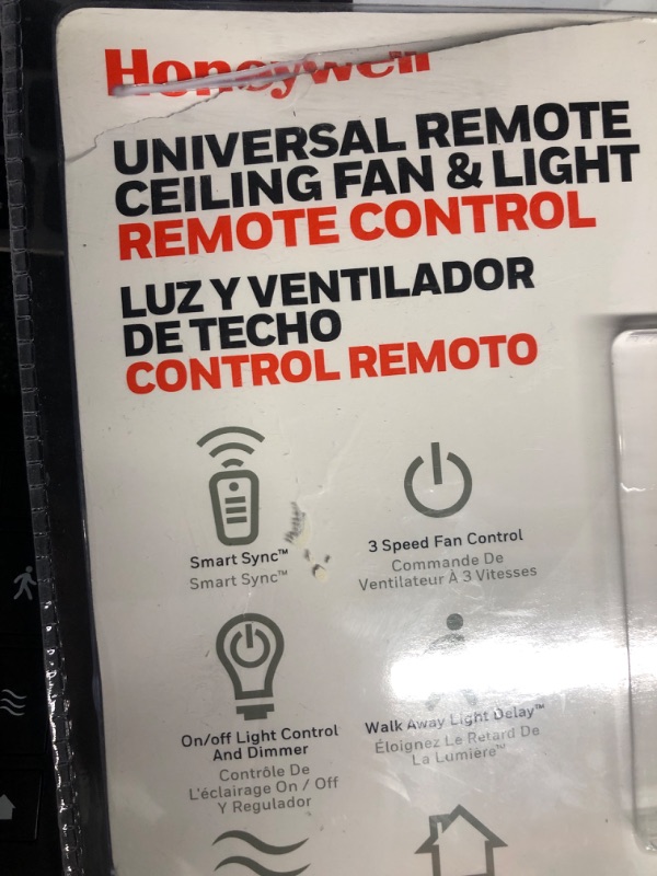 Photo 4 of (USED) Honeywell Universal Ceiling Fan and Light Remote Control - Black - Each 42136