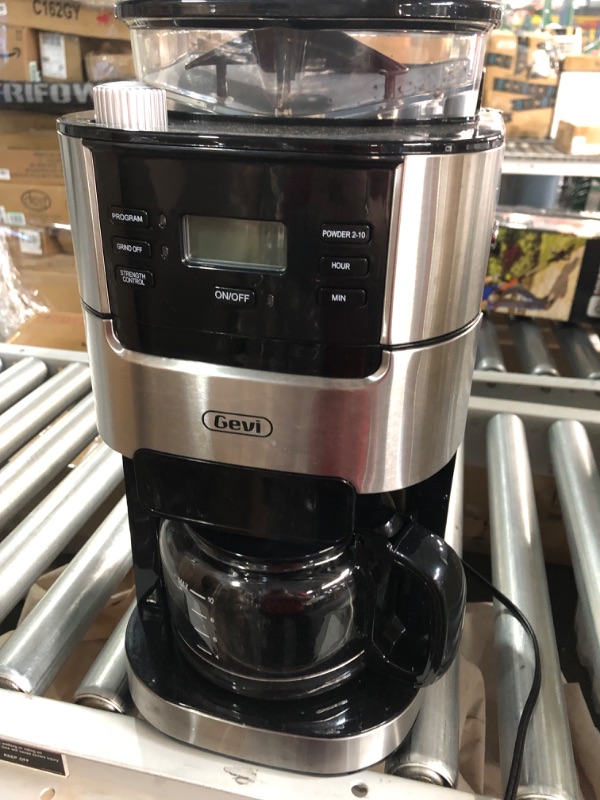 Photo 2 of 10-Cup Drip Coffee Maker, Grind and Brew Automatic Coffee Machine with Built-In Burr Coffee Grinder, Black