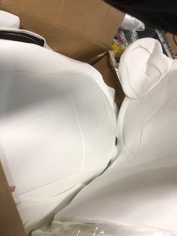 Photo 3 of Maysoo Tesla Model 3 Seat Covers White Car Seat Covers 