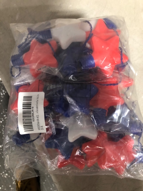 Photo 1 of * star necklaces * 
SURCVIO 24 Pack 4th of July Party Supplies Light Up Ring Red White and Blue Stars Kids Toys