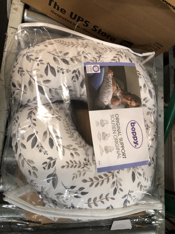 Photo 1 of Boppy Nursing Pillow and Positioner—Original | Gray Taupe Watercolor Leaves