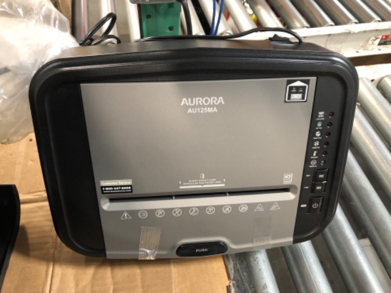 Photo 1 of **NONREFUNDABLE**FOR PARTS OR REPAIR**SEE NOTES** 
Aurora Professional Grade AU125MA 120-Sheet Auto Feed High-Security Micro-Cut Paper 