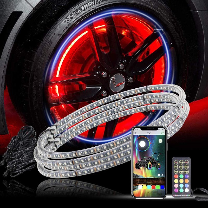 Photo 1 of Generic Yiswhis 15.5inch RGB LED Wheel Ring Light Kit w/Turn Signal and Braking Functionand