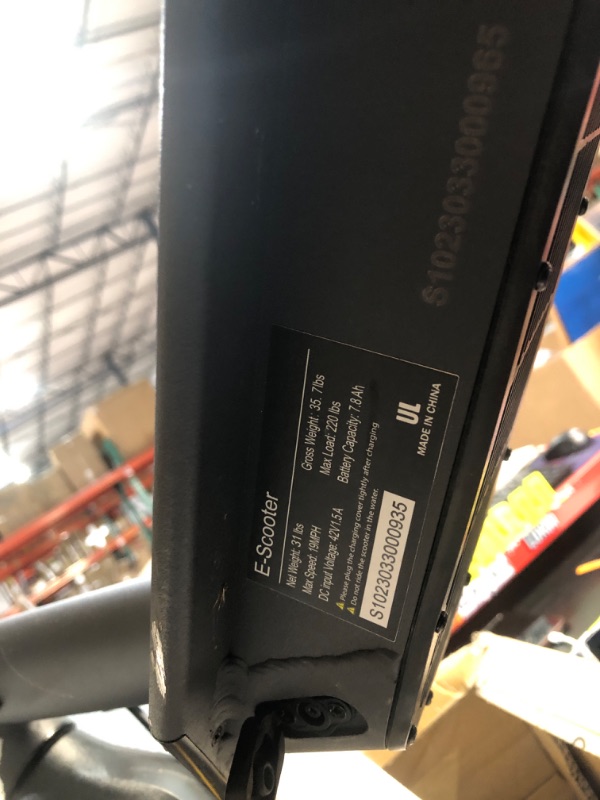 Photo 7 of *DAMAGED, MISSING CHARGER* Electric Scooter 500W Motor 10" Solid Tires 19 Miles Long Range for Adults - 19 Mph Max Speed,Smart APP,Dual Brake System