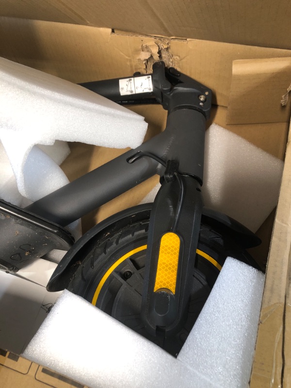 Photo 2 of *DAMAGED, MISSING CHARGER* Electric Scooter 500W Motor 10" Solid Tires 19 Miles Long Range for Adults - 19 Mph Max Speed,Smart APP,Dual Brake System