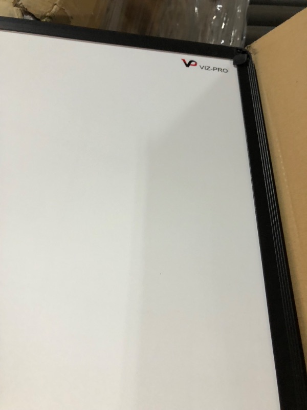 Photo 6 of VIZ-PRO Double-Sided Magnetic Mobile Whiteboard, 48 x 36 Inches, Black Aluminium Frame 