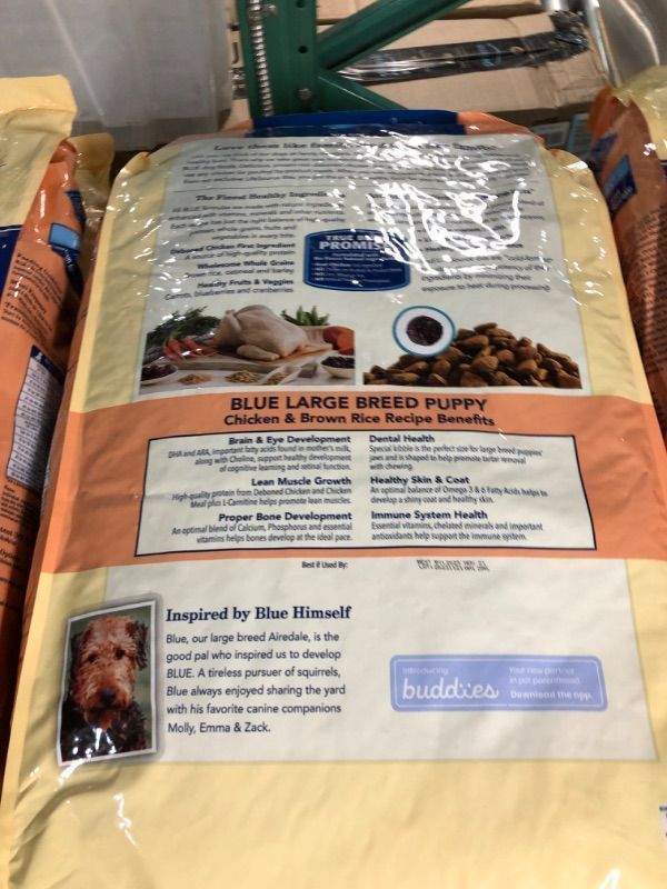 Photo 3 of **EXPIRES 11/21/23**
Blue Buffalo Life Protection Formula Natural Puppy Large Breed Dry Dog Food, Chicken and Brown Rice 30-lb 30 Pound (Pack of 1)