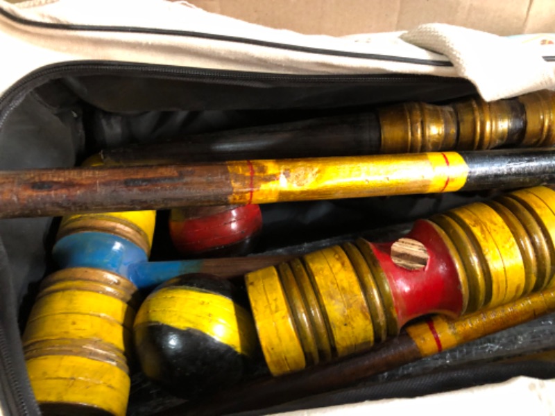 Photo 2 of ***DAMAGED - SEE NOTES***
Heavy Duty Vintage Wooden 4 Player Croquet Set - Includes Bonus Carrying Case!