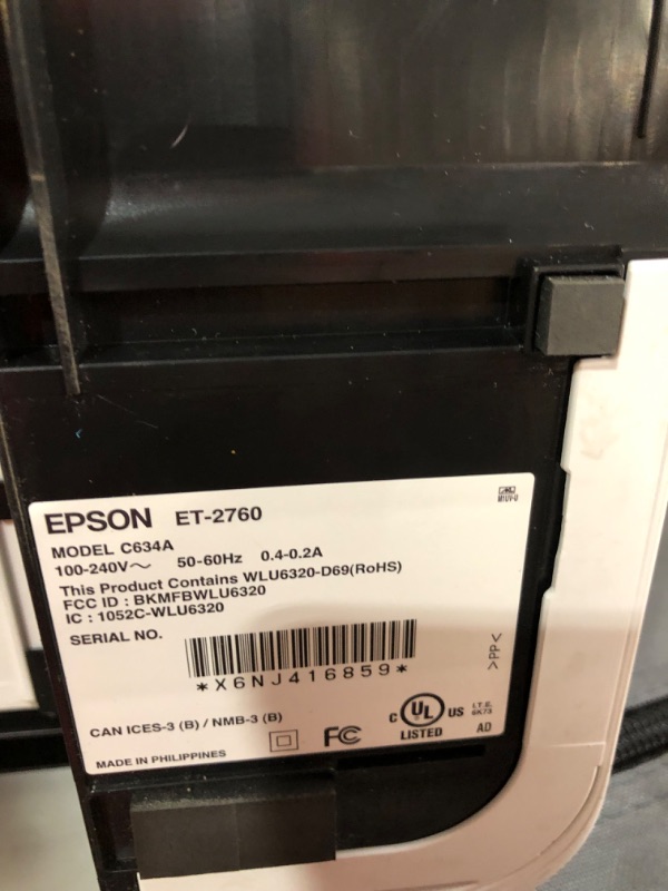 Photo 4 of **PARTS ONLY, DOES NOT WORK. AS ISEpson EcoTank ET-3850 Wireless Color All-in-One Cartridge-Free Supertank Printer with 