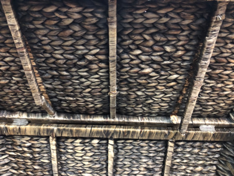 Photo 1 of ClickDecor Farmhouse Trunk, Rustic Wicker Brown