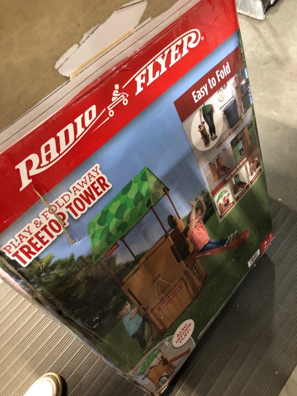 Photo 5 of **MISSING PARTS** Radio Flyer Play & Fold AwayTreehouse, Toddler Climber, Kids Playhouse for Ages 2-5