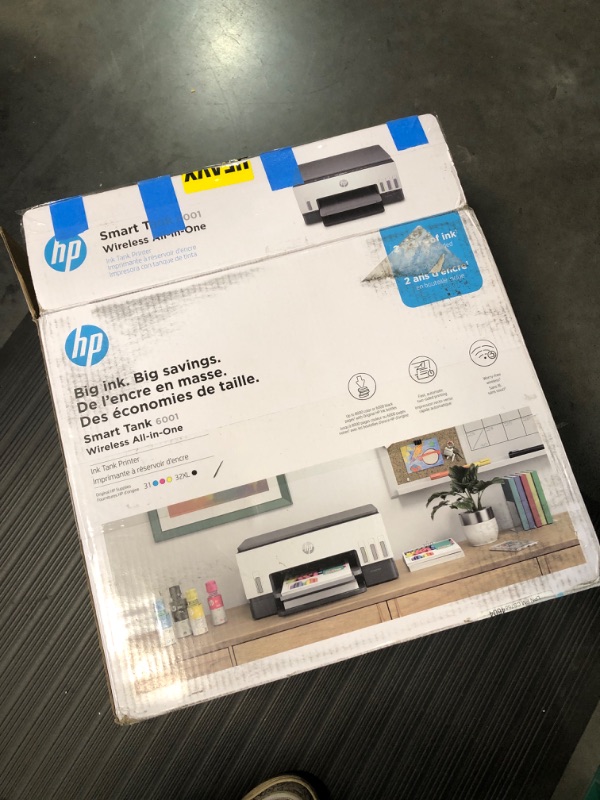 Photo 7 of HP Smart -Tank 6001 Wireless All-in-One Cartridge-free Ink Printer, up to 2 years of ink included, mobile print, scan, copy (2H0B9A)