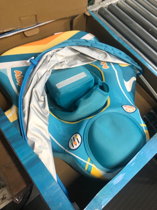 Photo 5 of *USED* Alupssuc Baby Pool Float with 0-120° Removable UPF 50+ Sun Canopy, Widen Wings No Flip over, Non Inflatable Infant Pool Float with Adjustable Safety Seat