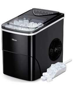 Photo 1 of **PARTS ONLY, NON-FUNCTIONAL** Silonn Ice Makers Countertop 9 Bullet Ice Cubes & Brita Standard Everyday Water Filter Pitcher, White, Large 10 Cup, 1 Count