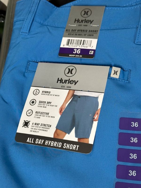 Photo 4 of Hurley Men's All Day Hybrid Shorts Quick Dry 4-Way Stretch Blue Size 36