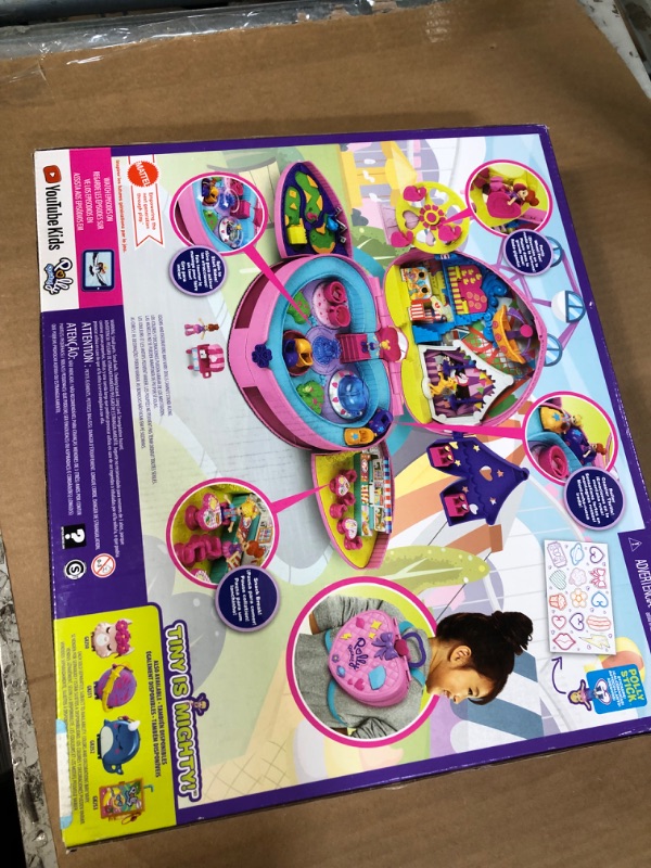 Photo 3 of Polly Pocket Travel Toys, Backpack Compact Playset with 2 Micro Dolls and Accessories, Theme Park with Activities???