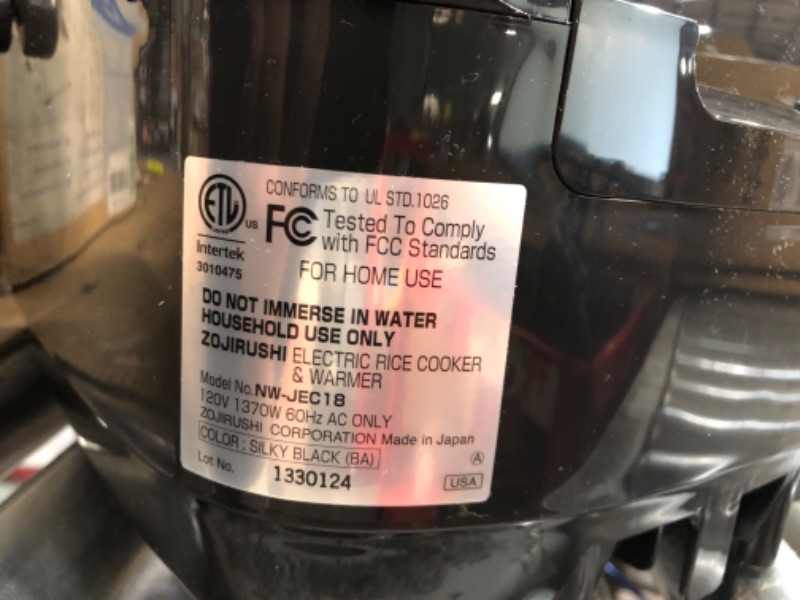 Photo 1 of Zojirushi NW-JEC10BA Pressure Induction Heating (IH) Rice Cooker & Warmer, 5.5-Cup