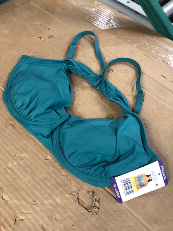 Photo 2 of Anne Cole Limited Edition Ladies Swim V-Wire Bikini Top (Ocean Green XXL)
