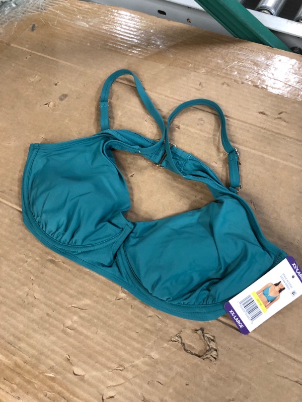 Photo 1 of Anne Cole Limited Edition Ladies Swim V-Wire Bikini Top (Ocean Green XXL)
