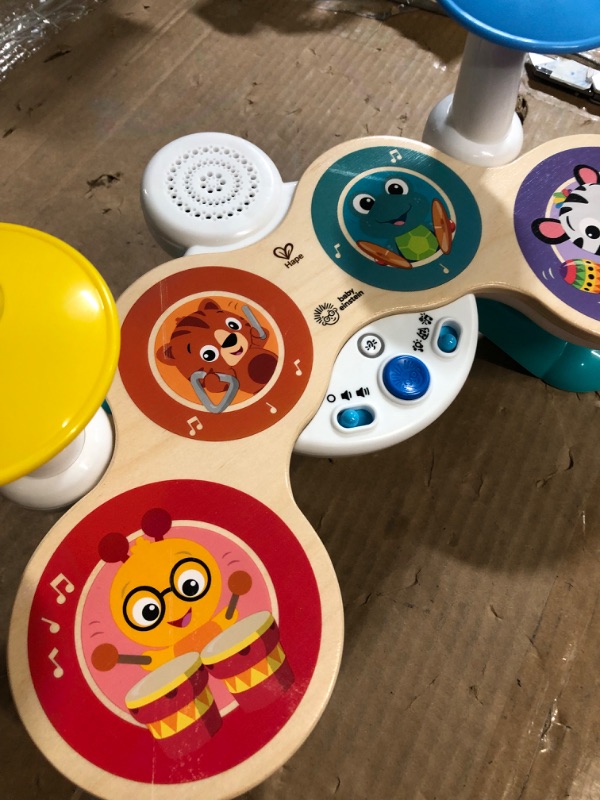 Photo 4 of Baby Einstein Together in Tune Drums? Safe Wireless Wooden Musical Toddler Toy, Magic Touch Collection, Age 12 Months+ Connected Drum