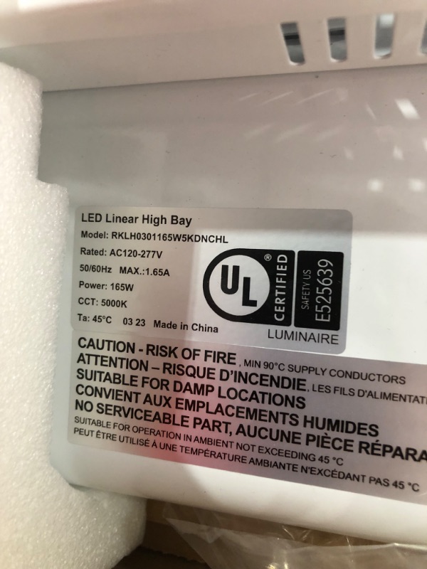 Photo 4 of Konlite 4 Foot LED Highbay Light - 225W - 120-277V - 30626 lumens - 1-10V dimmable - 5000K - UL and DLC Listed - Replaces to 8 Lamp Fluorescent T5 Fixture
