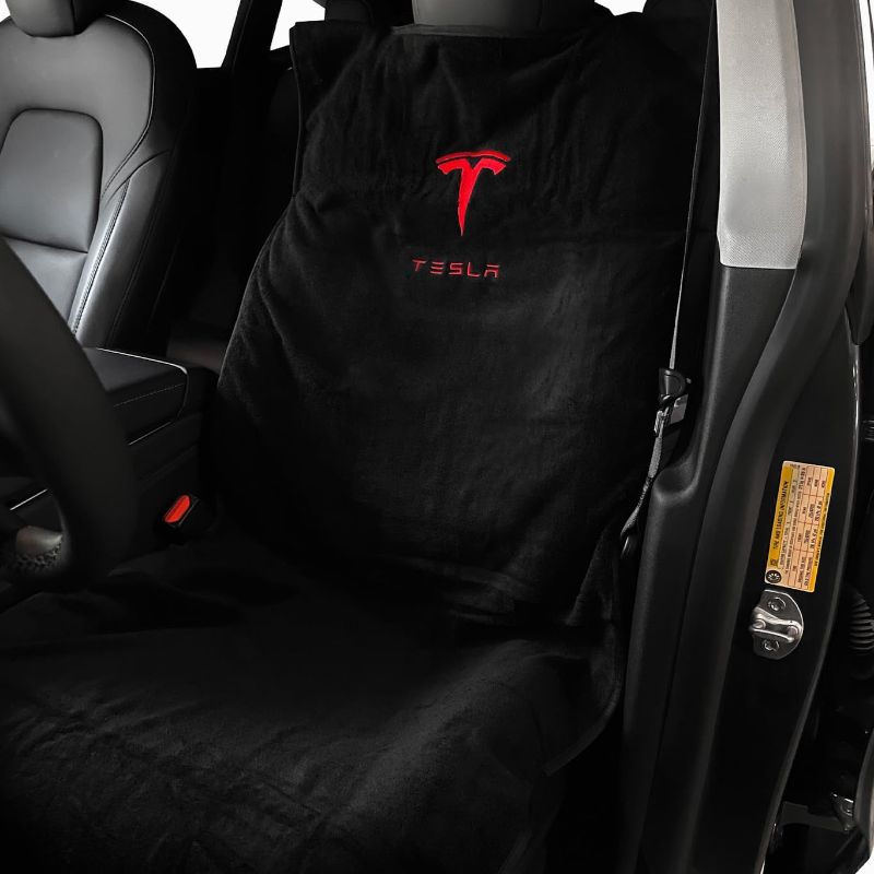 Photo 1 of * back seat cover only * 
Piora Upgraded Compatible with Tesla Model S / 3 / X/Y Black Seat Cover - Thick Towel Tesla Seat Cover 