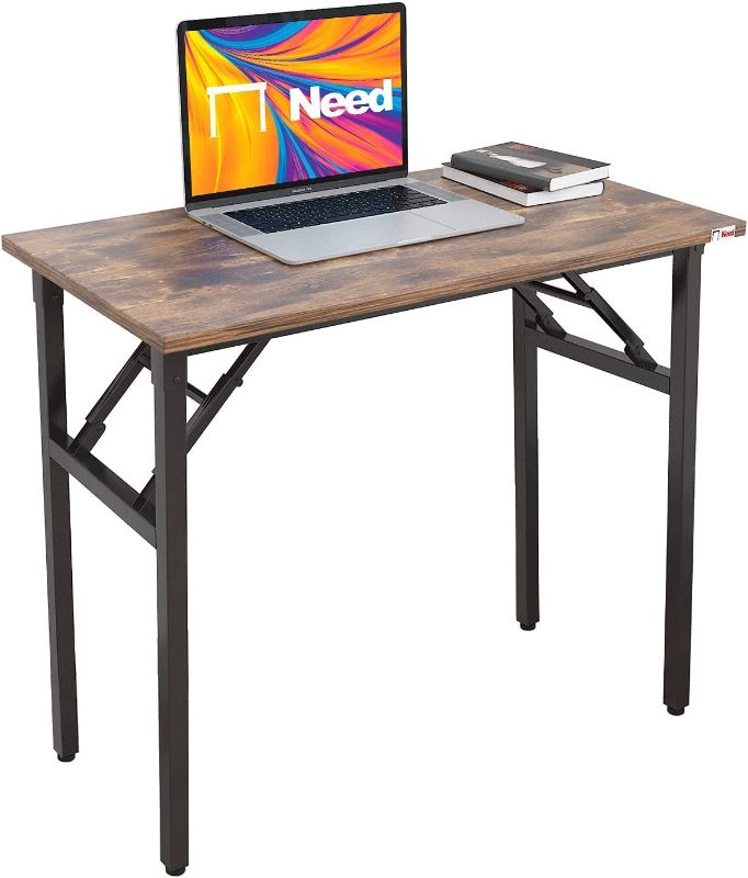 Photo 1 of Need Small Desk 31 1/2" No Assembly Foldable Writing Table,Sturdy and Heavy Duty Folding Computer Desks for Small Space/Home Office/Dormitory AC5FB(80 * 40)
