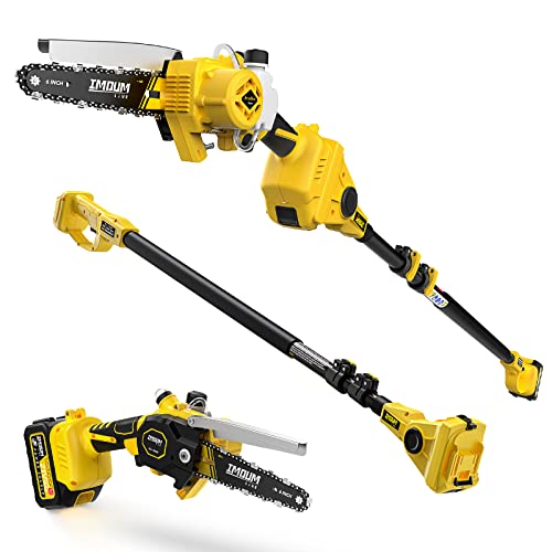 Photo 1 of ?2-in-1?Cordless Pole Saw & Mini Chainsaw, IMOUMLIVE Brushless Chainsaw, 6.9 LB Lightweight, 21V 3.0Ah Li-ion Battery, 6" Cutting with Oiling Syst
