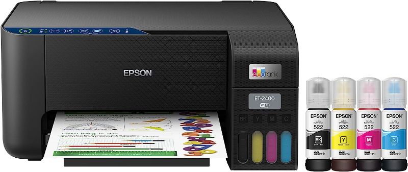 Photo 1 of Epson EcoTank ET-2400 Wireless Color All-in-One Cartridge-Free Supertank Printer with Scan and Copy – Easy, Everyday Home Printing, Black