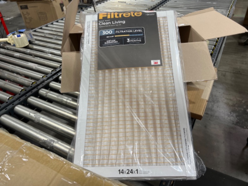 Photo 2 of 3M 323DC-6 Basic Dust & Lint Reduction Pleated Air Filter, 3 Months, 14x24x1-In. - Quantity 6