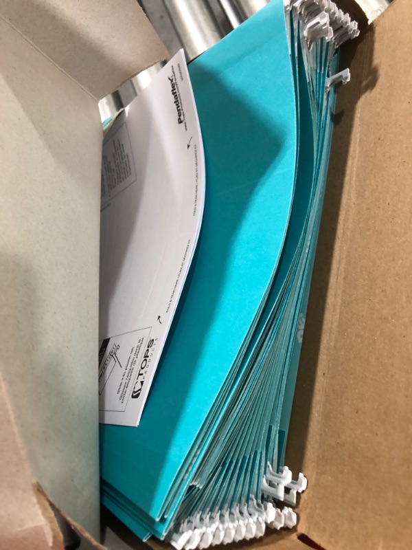 Photo 2 of Pendaflex Hanging File Folders, Legal Size, Aqua (PFX415315AQU) Legal Aqua 
25 pack