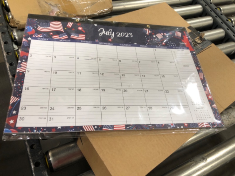 Photo 2 of 2023-2024 Desk Calendar - Large Desk Calendar 2023-2024, 22" x 17", Jul. 2023 - Dec. 2024, 18 Months Planning, Large Ruled Blocks, Tear Off Design, 2 Corner Protectors & 2 Hanging Hooks
