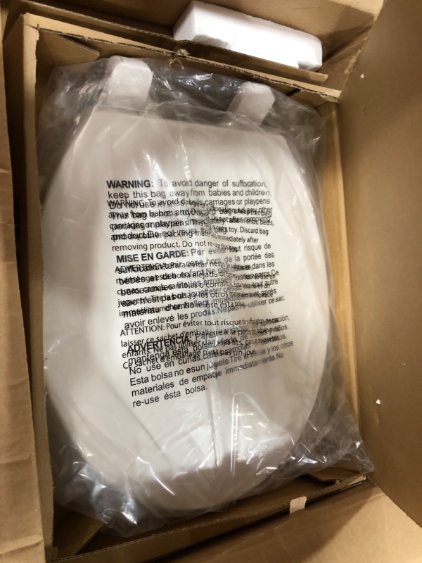 Photo 2 of WSSROGY Round Toilet Seat with Lid, Slow Close Seat and Cover, Including Two Sets of Parts, Fit All Standard Round Toilet, Quiet Close, Plastic, White