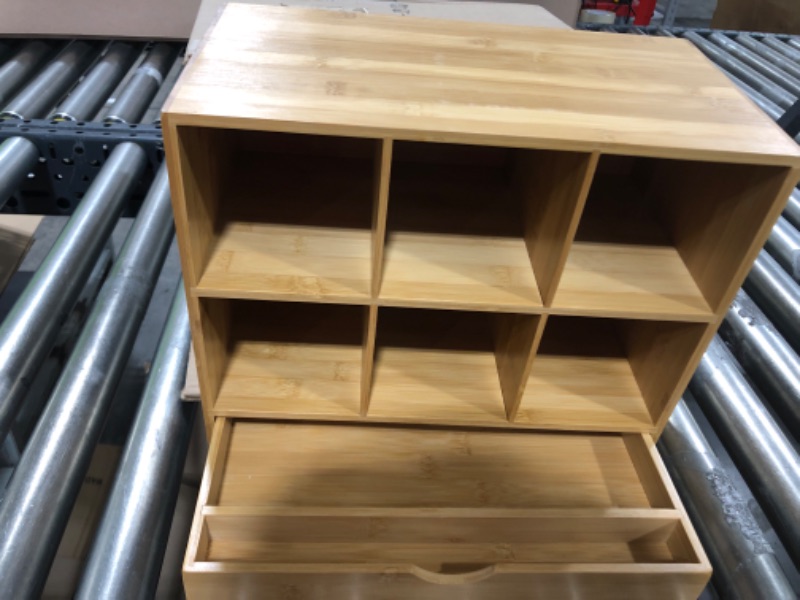 Photo 1 of 13.5 in x 11in 6 Space wood organizer with drawer