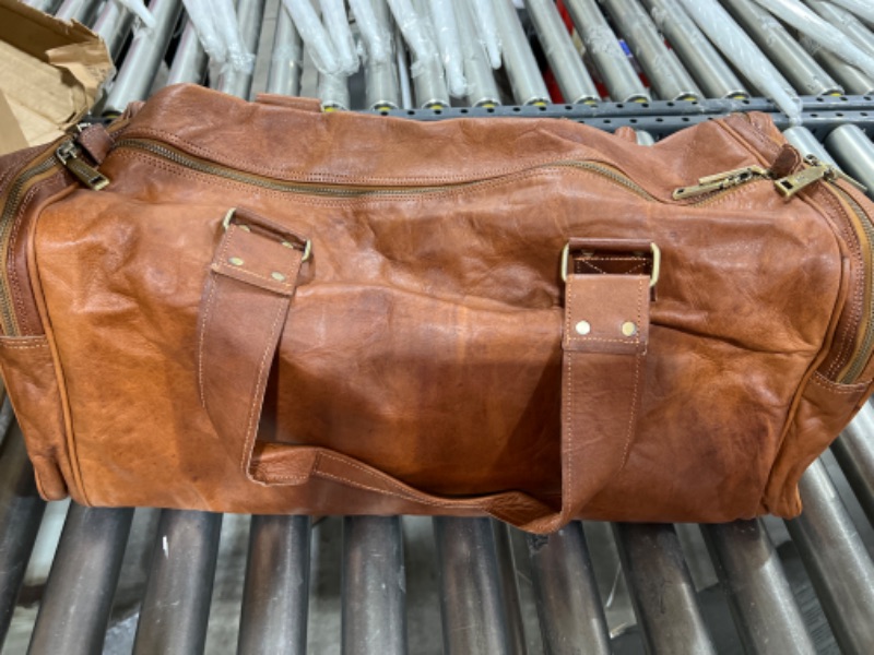 Photo 1 of Berliner Bags Vintage Leather Duffle Bag Oslo with Shoe Compartment for Travel