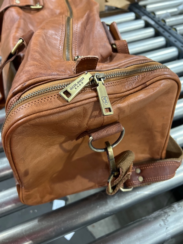 Photo 2 of Berliner Bags Vintage Leather Duffle Bag Oslo with Shoe Compartment for Travel