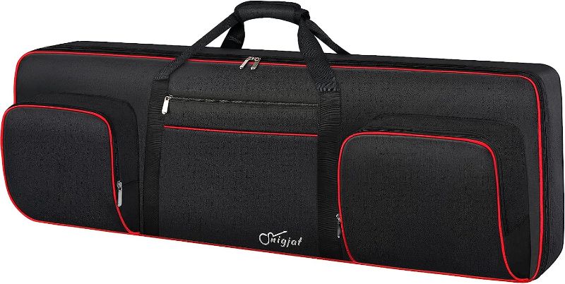 Photo 1 of 76 Key Keyboard Case Soft (Interior:50"x 18" x 6.1"), Padded Piano Case with Handles and Adjustable Shoulder Straps, Keyboard Gig Bag with 3 Pockets for Music Sheet Stands, Sustain Pedals, Cables
