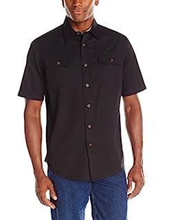 Photo 1 of Wrangler Authentics mens Short Sleeve Classic Woven button down shirts, Caviar, Medium US (B00XH7INY8)
