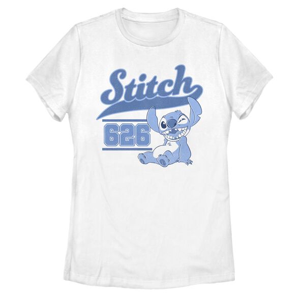 Photo 1 of Disney Lilo & Stitch Stitch Collegiate Girl's Solid Crew Tee SIZE M (7/8)