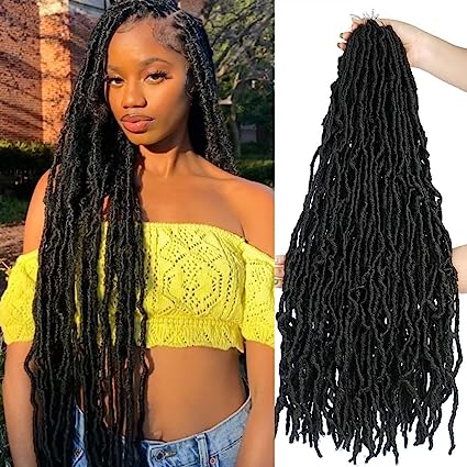 Photo 1 of 28inch Faux Locs Crochet Hair for Natural Butterfly Locs Style Goddess Locs Crochet Hair Pre-looped Soft Locs braiding Hair Extension